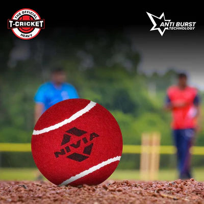 Nivia Cricket Tennis Ball Heavy (Pack of 12) - Red