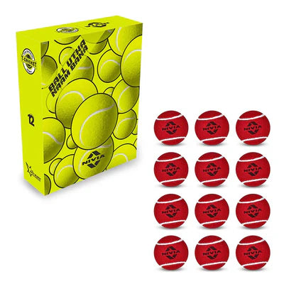 Nivia Cricket Tennis Ball Heavy (Pack of 12) - Red