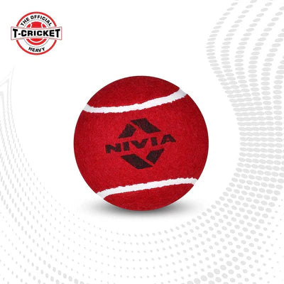 Nivia Cricket Tennis Ball Heavy (Pack of 12) - Red