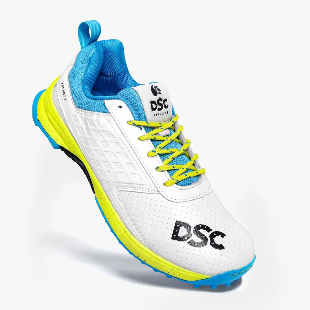 DSC Jaffa 22 Cricket Shoes (White/Lime Yellow)