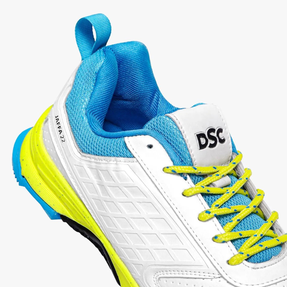DSC Jaffa 22 Cricket Shoes (White/Lime Yellow)